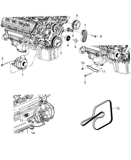 1996 Dodge B2500 Belt Accessory Drive Diagram for 53013676AC