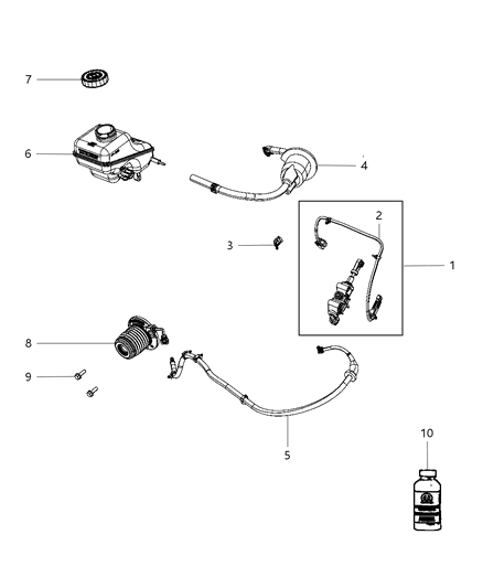 Tube Clutch Hydraulic From Master Cylinder To Actuator Diagram for 4779564AB