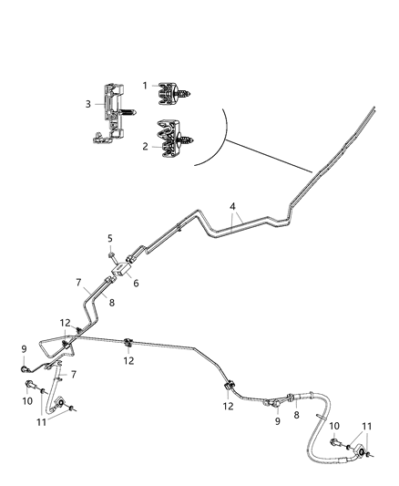Tube And Hose Assembly Brake Right Rear Diagram for 68260032AB