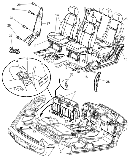 2018 Dodge Durango Handle Latch Diagram for 5175334AA
