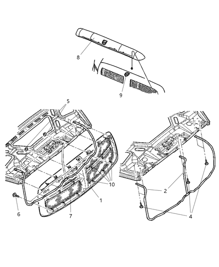 Bracket Radiator Grille Diagram for 55077186AC