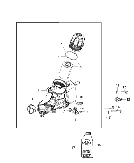 2017 Ram 1500 Bolt Hexagon Flange Head Diagram for 68029483AA
