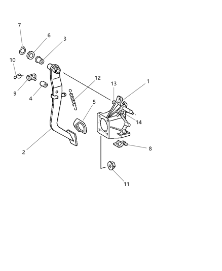 2008 Chrysler Crossfire Pedal Brake Diagram for 5102641AA