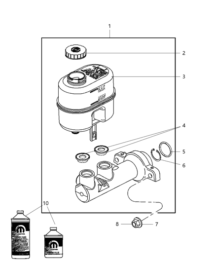 Master Cylinder Brake Diagram for 5179926AA