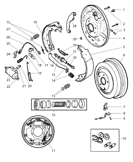 Plug Brake Adjusting Hole Diagram for 5018557AA