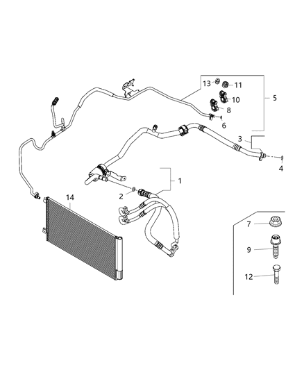 2007 Jeep Compass Clip A/C Line Diagram for 68247138AA