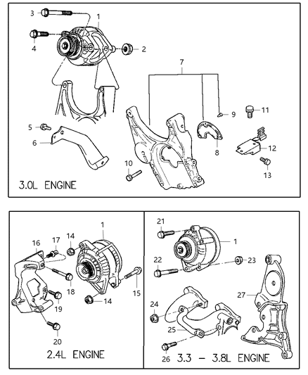 Nut, W/Washer, Engine Mount To Block M10X1.5 Diagram for 6101668