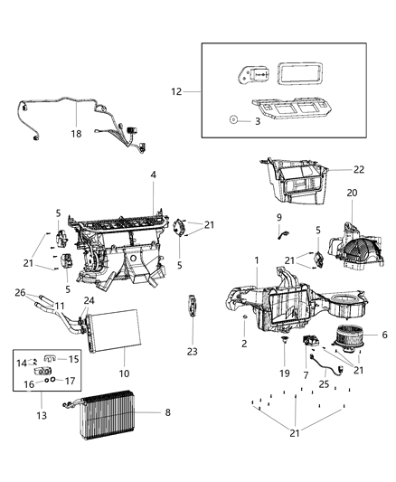 2014 Dodge Charger Plenum Fresh Air Inlet Includes: Filter Diagram for 55038179AC