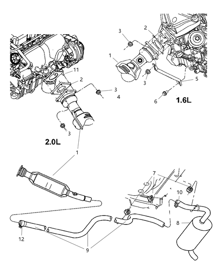 2018 Dodge Durango Muffler Exhaust Diagram for 5278853AF