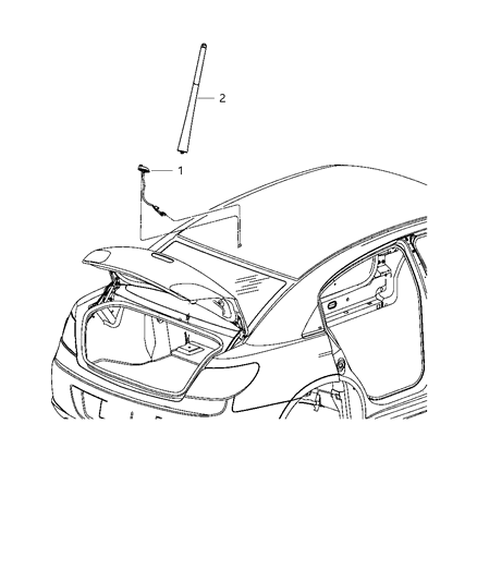 2008 Dodge Avenger Antenna Base Cable And Bracket Diagram for 5064252AB