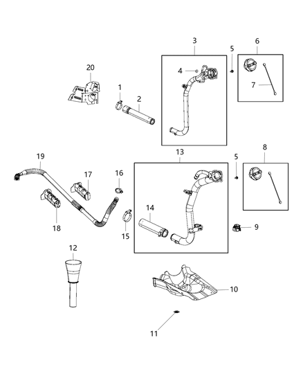 1999 Jeep Cherokee Cap Fuel Filler Diagram for 5278633AG