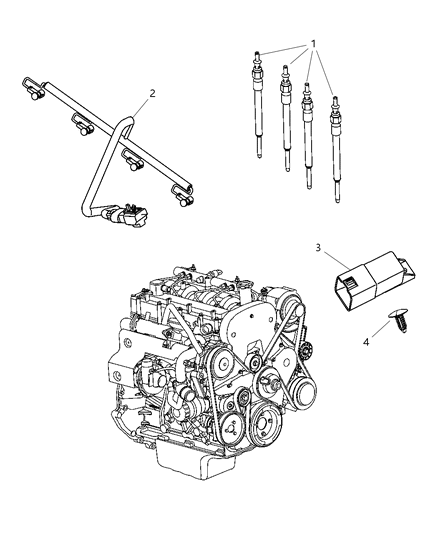 Wiring Glow Plug Diagram for 68027381AA