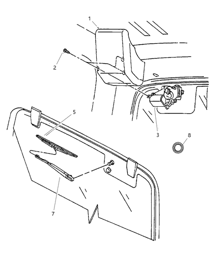 Blade Rear Window Wiper Diagram for 55397177AA