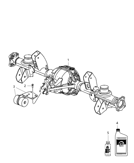 1999 Jeep Grand Cherokee Axle Assembly Rear Complete Diagram for 52114834AC