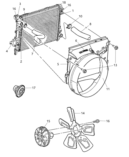 1997 Chrysler LHS Hose Radiator Outlet Upper Diagram for 52028870AE