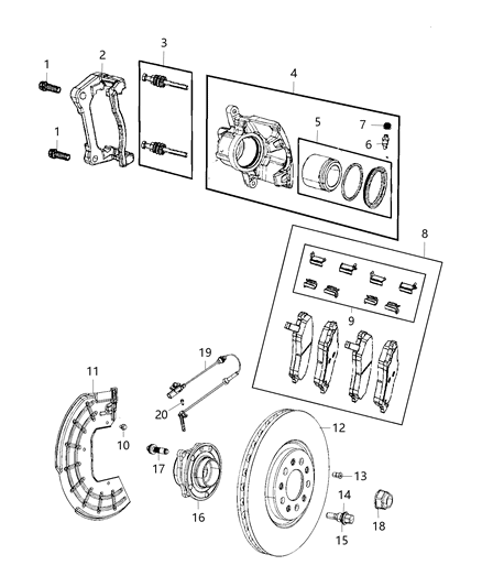 Hub And Bearing Wheel Diagram for 68137552AC