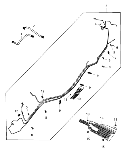 2020 Jeep Wrangler Bundle Fuel Line Diagram for 68250912AD
