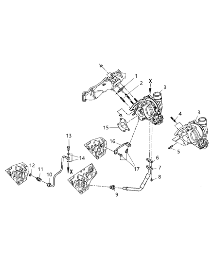 2012 Ram 2500 Turbocharger Diagram for 68033480AC