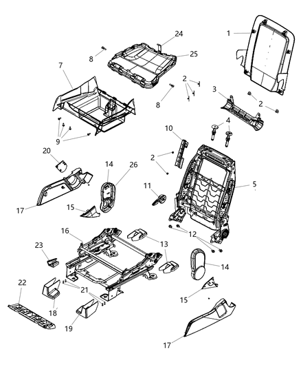 Shield Recliner Diagram for 1DQ53XDVAA