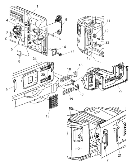 Handle Liftgate Diagram for 55395410AG