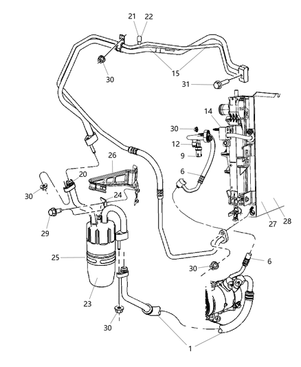 Line A/C Discharge Diagram for 5058216AB