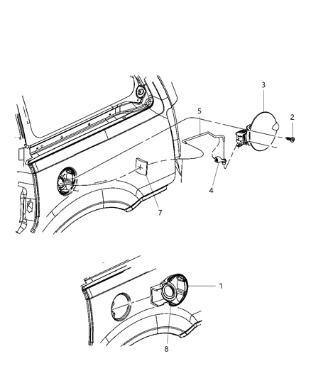 2016 Dodge Charger Foam Pad Fuel Door Blocker Link Diagram for 4717295AC