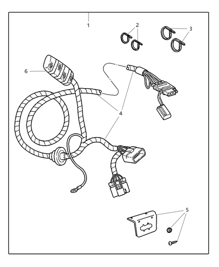 2002 Jeep Liberty Bracket Kit Trailer Tow Diagram for 82204602