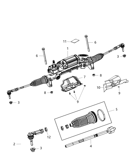 Gear Rack And Pinion Diagram for 5154454AC