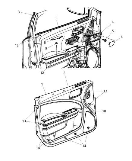 Switch And Bezel Front Door Diagram for 68262253AA