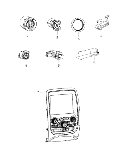 2018 Dodge Durango Module Keyless Ignition Node Diagram for 68299962AB