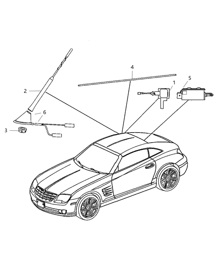 2005 Chrysler Crossfire Antenna Diagram for 5139531AA