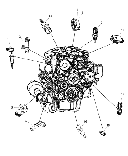 Sensor Camshaft Diagram for 56041584AE