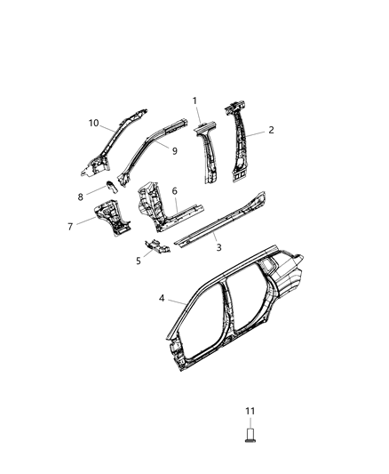 Panel Cowl Side Diagram for 68406641AA