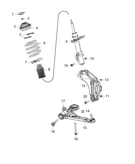 Arm Lower Control Front Diagram for 68228520AF