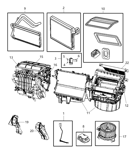 1986 Dodge D350 Evaporator A/C Diagram for 68066969AA