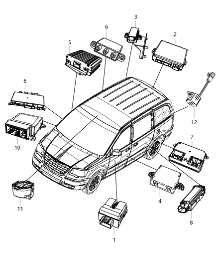 Module Occupant Restraint Diagram for 68062118AF