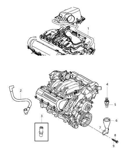 Tube Crankcase Vent To Intake Manifold Diagram for 53032617AE