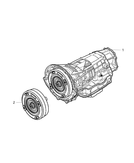 2007 Dodge Ram 1500 Transmission Package With Torque Converter Diagram for 68009091AA