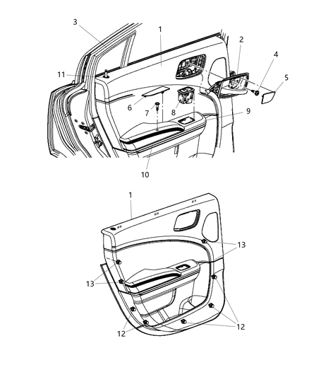 Panel Rear Door Diagram for 1JR41DX9AK