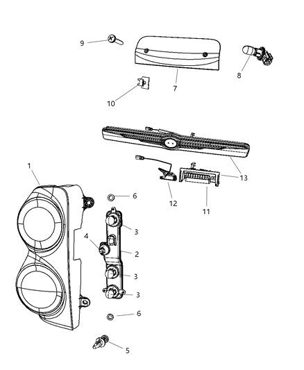2009 Dodge Durango Handle Liftgate Diagram for 55364586AF