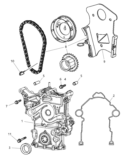 Timing Drive Kit Engine Diagram for 5037579AA