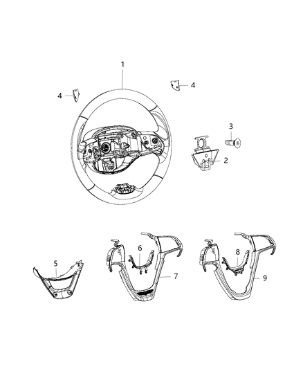 Wheel Steering Diagram for 5QV301X9AD