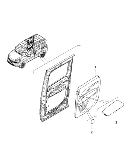 1988 Jeep Comanche Panel Sliding Door Trim Diagram for 6EH33LXHAA