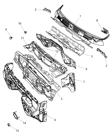 Insulator, Front Inner Diagram for 68204728AC
