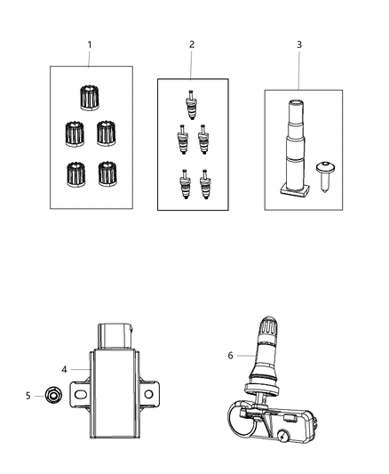 2007 Dodge Caravan Valve Core Kit Valve Stem Diagram for 68184874AA