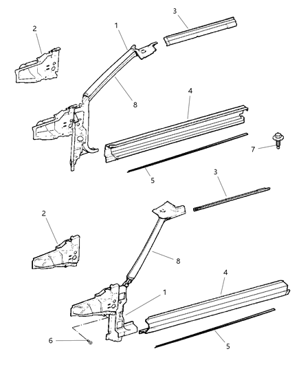 2013 Chrysler 300 Pillar Front Diagram for 55235620AC