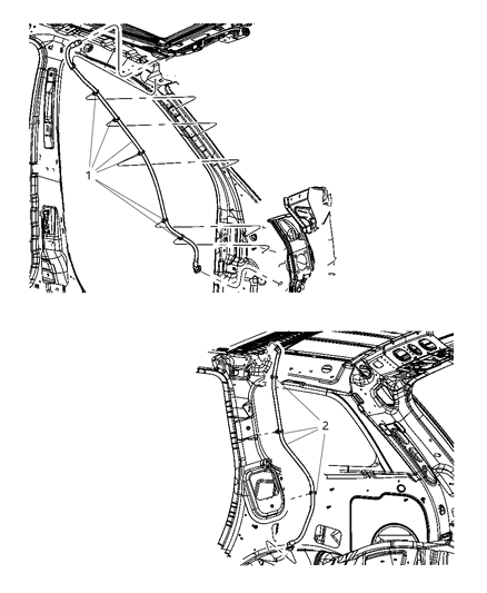 2004 Dodge Caravan Hose Sunroof Drain Clips Included With Hose Diagram for 55399296AD
