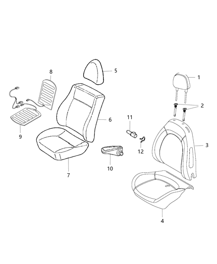 2018 Ram ProMaster City Sleeve Headrest Diagram for 68125256AA