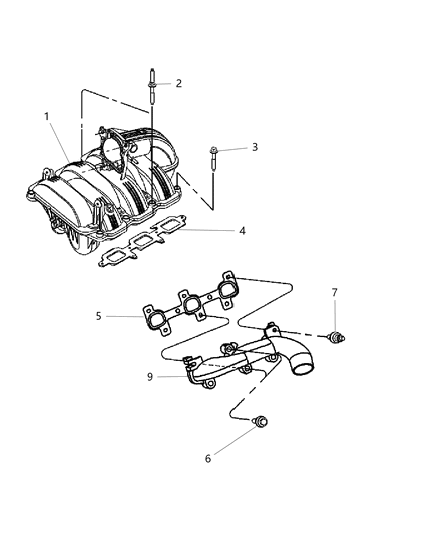 1985 Dodge Omni Pad Engine Diagram for 53032787AA