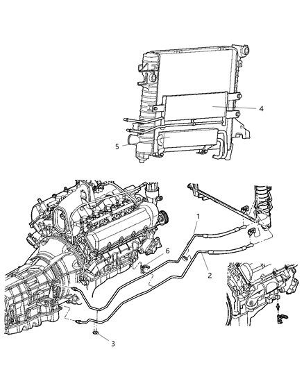Tube And Hose Oil Cooler Diagram for 55056533AA